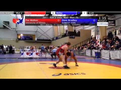 University Freestyle Quarterfinal 120kg - Dom Bradley vs. Pat Walker