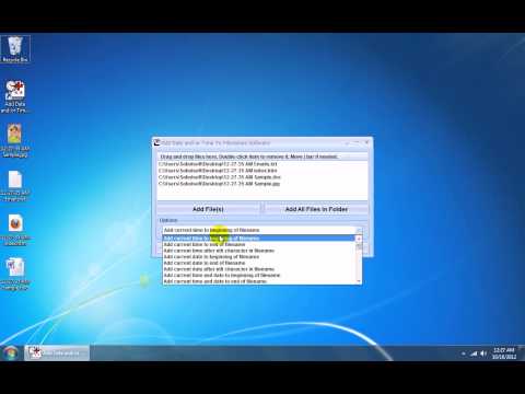 Add Date and-or Time To Filenames Software