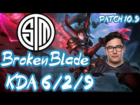 TSM Broken Blade KALISTA vs AATROX TOP  - NA CHALLENGER - PATCH 10.9
