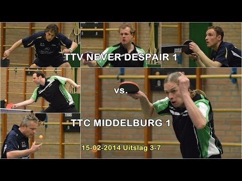 TMC: TTV Never Despair 1 vs TTC Middelburg 1 - 15-02-2014