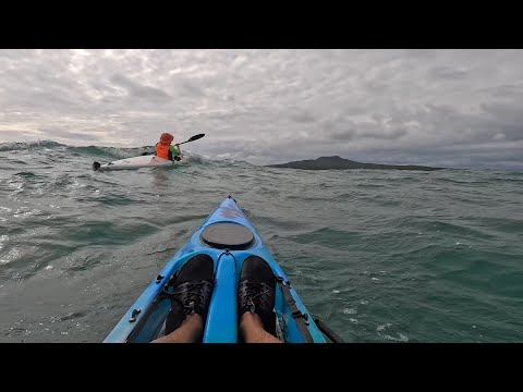 Choppy sea to Rangitoto island - Surfski RS52