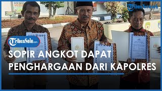 3 Sopir Angkot Dapat Penghargaan dari Polres Wonogiri karena Berani Gagalkan Aksi Pencopetan