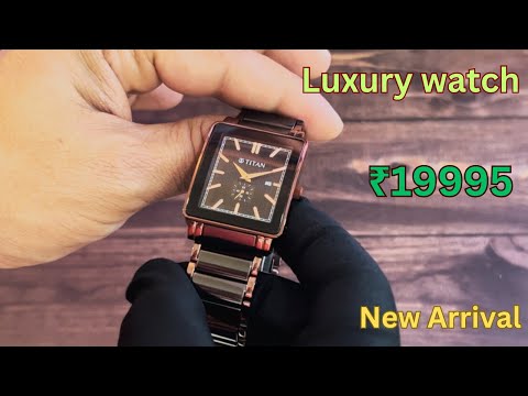 Titan Regalia  Shaped Ceramic Quartz Analog with Date Black Dial Steel & Ceramic Strap Watch For Men