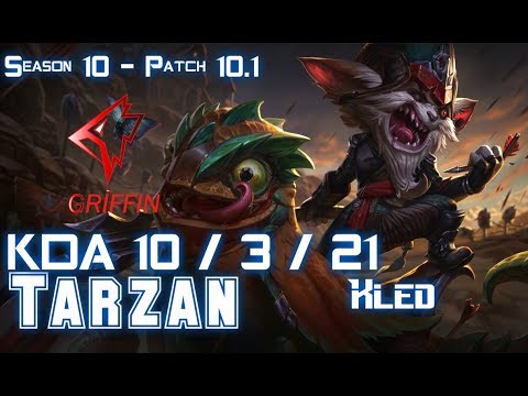 GRF Tarzan KLED vs LEE SIN Jungle - Patch 10.1 KR Ranked