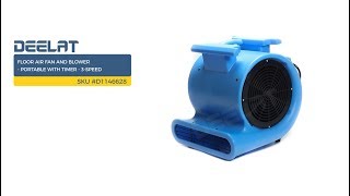 Floor Air Fan and Blower - Portable with Timer - 3-Speed SKU #D1146628