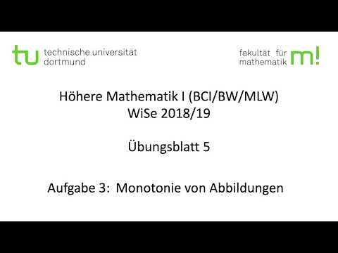 Übungsblatt 5, Aufgabe 3 -- TU Dortmund, Höhere Mathematik I (BCI/BW/MLW), WS2018/19 (ÜB5 A3)