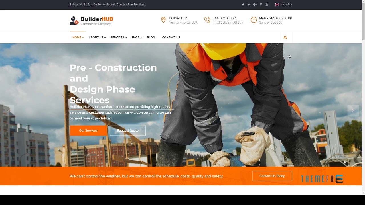Builder HUB- Construction Business HTML Template        | Free Templa