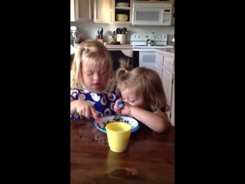 Girls enjoying mommy's birthday cake!