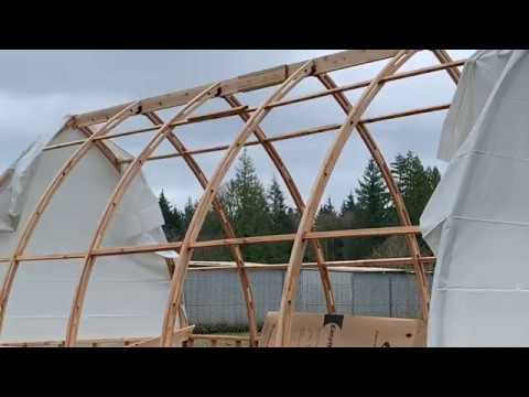 Gothic arch greenhouse build | Installation of the plastic sheeting | Busy Beaver