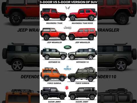 3 door vs 5 door suv #tharroxx #mahindra #suv #5door