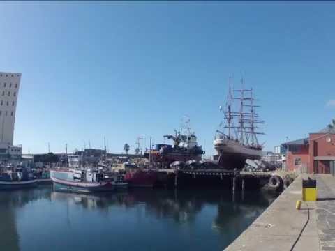 Bark Europa going in  dry dock in Capetown