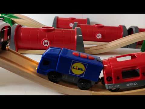 Brio 4 Subway tunnel Chuggington wooden Thomas the Tank Engine Train educational Metro Toys For Kids Video