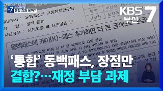 ‘통합’ 동백패스, 장점만 결합?…재정 부담 과제 / KBS  2024.07.23.