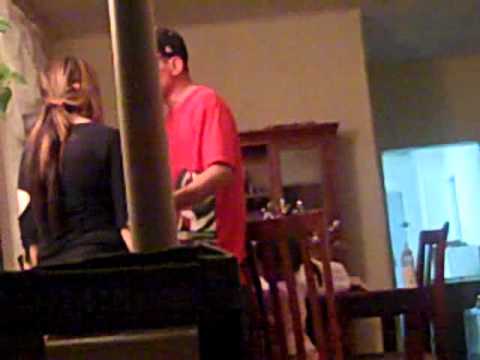 Omar Cruz of Elizabeth, New Jersey bothering his girlfriend in our apartment