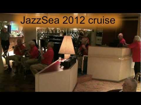 JazzSea, 2012 cruise, Bob Schultz Frisco Jazz Band playing CUBA & Who Walks In When I Walk Out