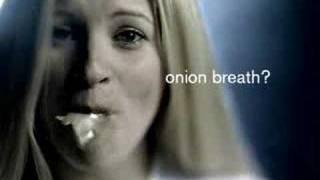 Hot blonde girl swallows a whole onion. So gross!