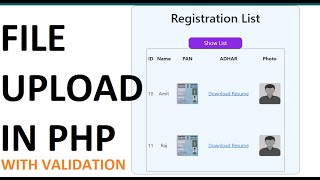 Download the video "PHP File Upload With Validation | PHP CRUD Operation with MySQL"