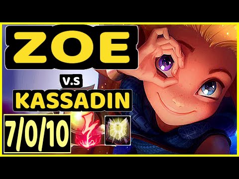PLEX (ZOE) vs KASSADIN - 7/0/10 KDA MID CHALLENGER GAMEPLAY - KR