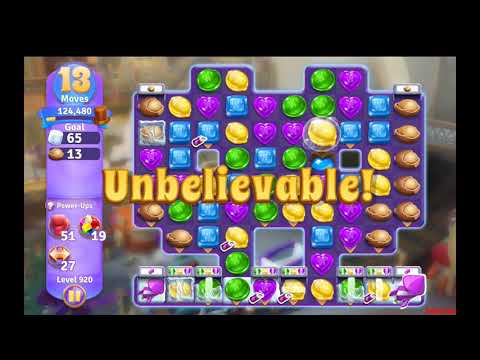 Wonkas World of Candy Level 920 NO BOOSTERS - A S GAMING ✔