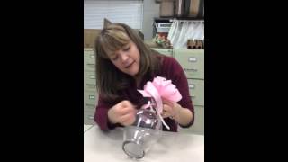 How to attach a floral bow to a vase