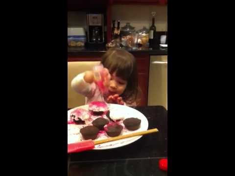 Mikala making babycakes!