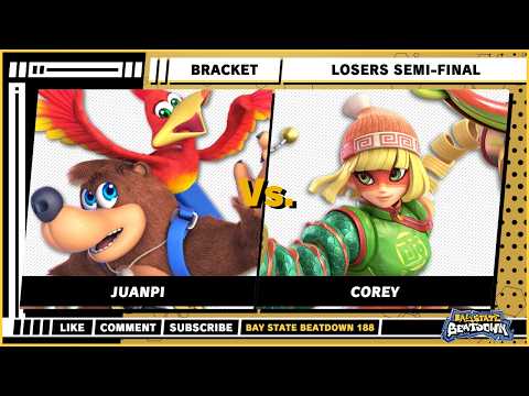 Bay State Beatdown 188 - Losers Semi-Final - Juanpi (Banjo & Kazooie) VS corey (Min Min) - SSBU