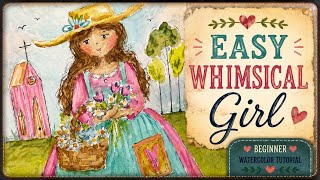 How to Paint a Whimsical Girl Face in Watercolor 🌸 Beginner Friendly Tutorial