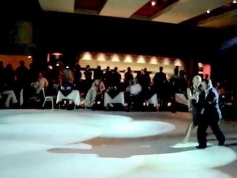  Alejandra Mantinan  and  Gabriel Missé  are  dancing  to  the  tango  "  El Flete  "