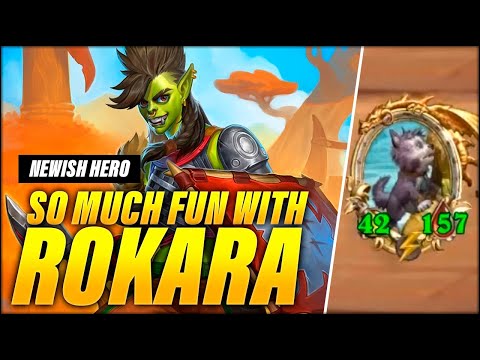 A Lot of Fun With New Hero Rokara | Dogdog Hearthstone Battlegrounds