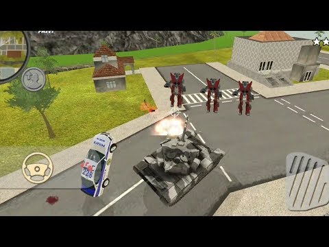Rope Hero: Vice Town - (Army Tanker Destroy EveryOne) Red Car Robot Destroy Army Tanks - Gameplay HD