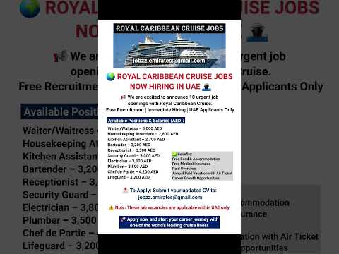 Cruise ship job vacancies in Dubai #dubaijobs #uaejobs #cruiseshipjobs #shorts #jobsindubai #hiring