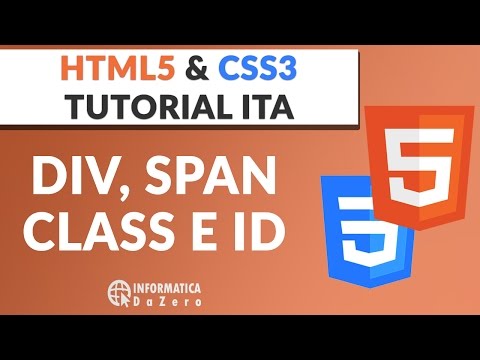 DIV, SPAN, CLASS e ID | HTML5 e CSS3 Tutorial ITA