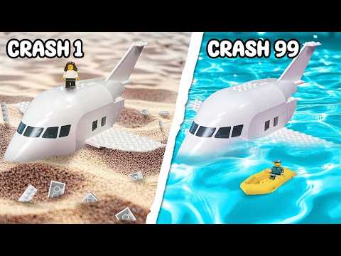 I CRASHED the BIGGEST LEGO PLANE | 10 vs 1000 pieces LEGO CRASH