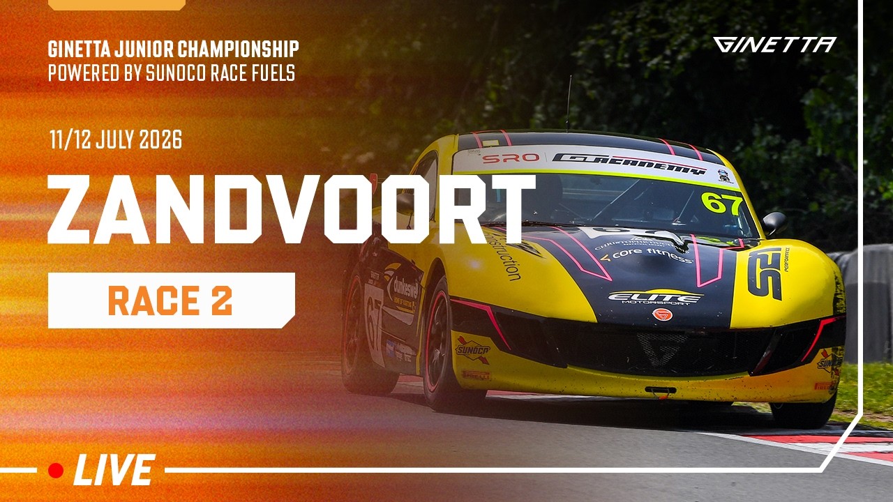 LIVE | Race 2 | Zandvoort | Ginetta Junior Championship powered by Sunoco Race Fuels
