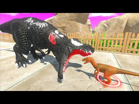 SPIDERMAN VENOM T-REX DEATH CLIMB - Animal Revolt Battle Simulator