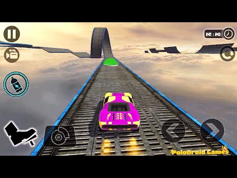 Impossible Stunt Car Tracks 3D - Purple Car Driving Stunts Levels 12 & 13 - Android iOS Gameplay HD