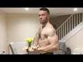 Muscles flexing and shoulder workout
