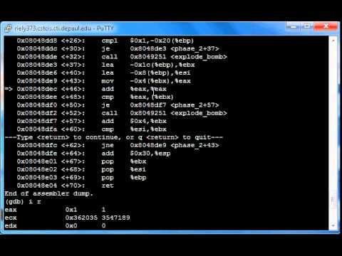 Solving the Binary Bomb Lab (Phase 2)