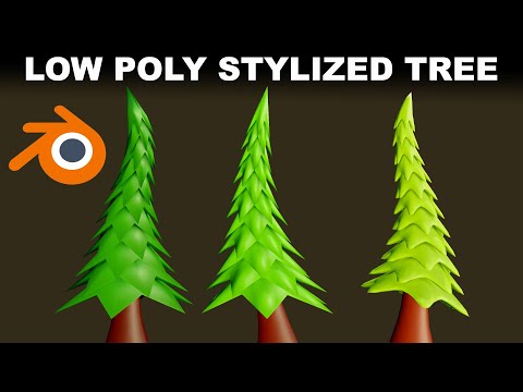 how to make stylized low poly tree in blender 2.90