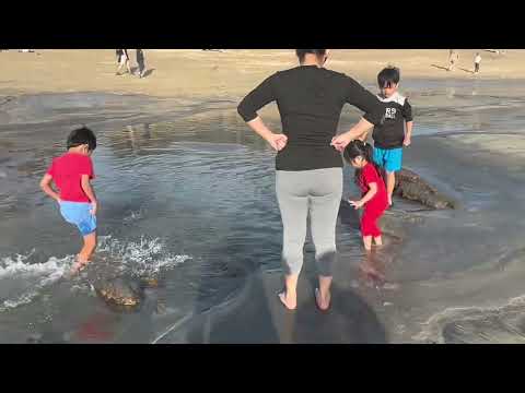 Jiana & Kuya’s enjoying the beautiful beach in Half Moon Bay CA #halfmoonbay #lowtide #kidsvideo