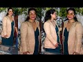 Baapre Kajol Flaunts Her Huge Exy Cleavage In Open Jacket At Salaam Venky Screening