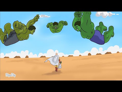 Saitama vs HULK(2003) , HULK (2008),HULK(MCU) and HULK 1970's / Hulkverse / Flipaclip animation
