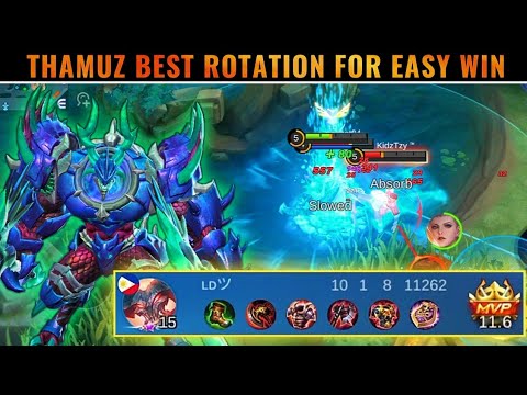 THAMUZ BEST ROTATION FOR EASY WIN!! THAMUZ BEST BUILD 2022 | TOP GLOBAL THAMUZ GAMEPLAY - MLBB