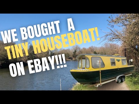 We bought a TINY HOUSEBOAT on EBAY - here's a tour BEFORE renovations begin!