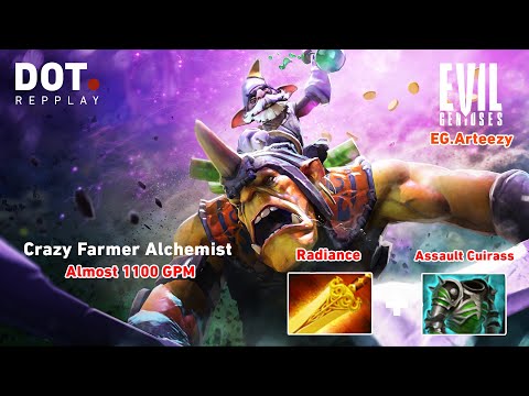 EG Arteezy : Crazy Farmer Alchemist, Almost 1100 GPM, Fast End