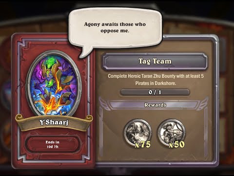 Y'Shaarj event task 9: Tag Team - Heroic Taran Zhu with 5 pirates - Guide - Hearthstone Mercs