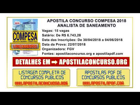 Apostila Concurso COMPESA 2018 PDF Analista de Saneamento