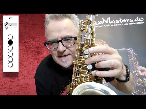 C Durtonleiter oben, Ton für Ton, einfach & simpel erklärt - mit Griffbild (Saxophon Praxis Tipps)