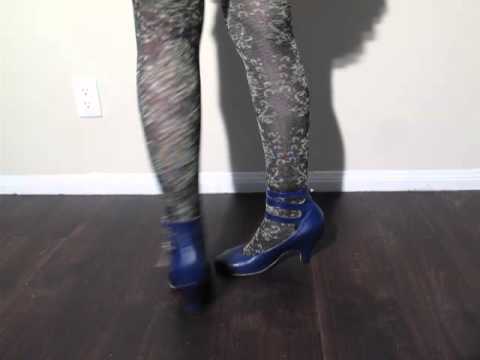 Vivienne Westwood Gold Label Blue Low Heel 3-Strap Pumps