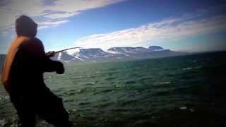 preview picture of video 'Bitið á í Eyjafirði / Shore fishing in Northern Iceland'